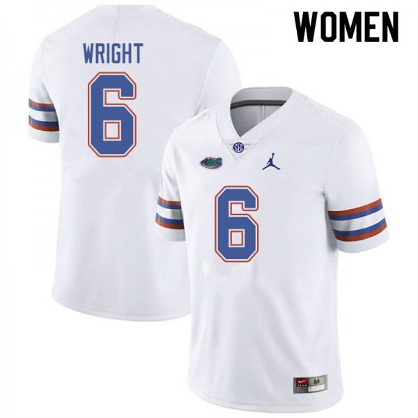 Jordan Brand Women #6 Nay'Quan Wright Florida Gators College Football Jerseys White